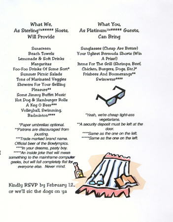 BBQ 1996 invitation - inside right
