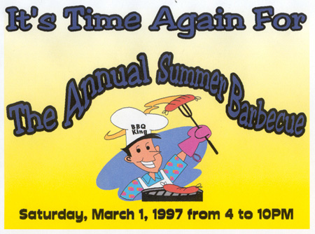 BBQ 1997 invitation - front