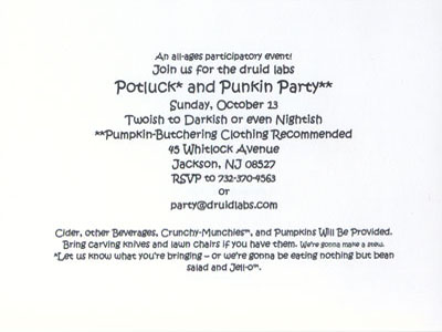 Pumpkin 2002 invitation - inside bottom - Date, time, and other boring stuff.
