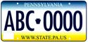 Pennsylvania license plate with web address www.state.pa.us at the bottom