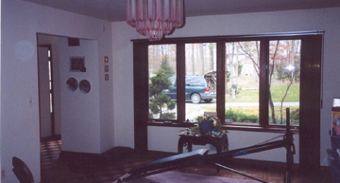 View is from the breakfast area. The windows open to the front yard.